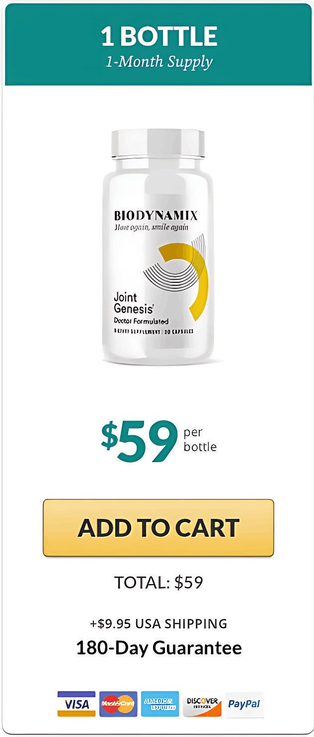 Joint Genesis one bottle advanced joint support supplement